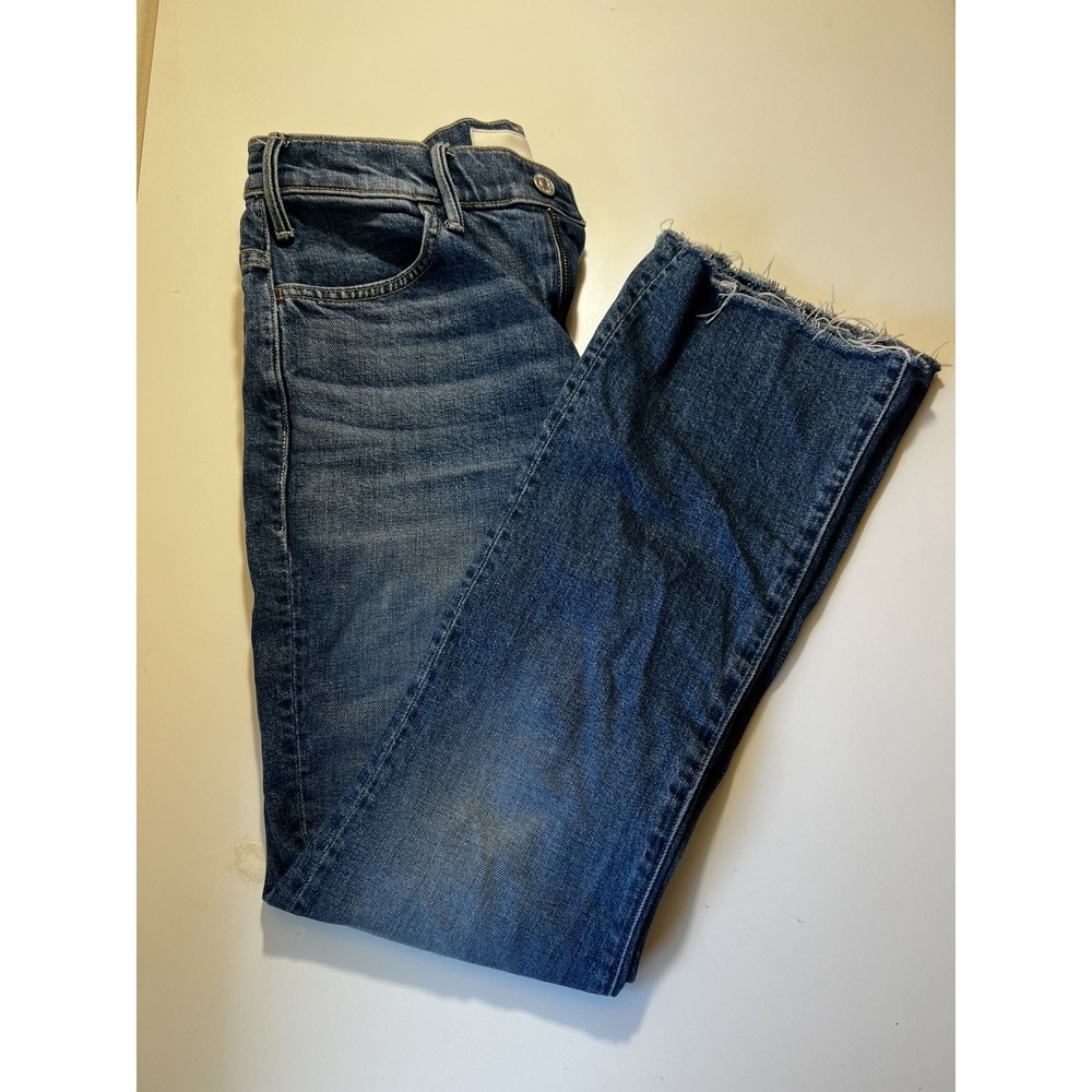 Mother Superior The Hustler Ankle Fray High Rise Jeans Size 29 Light Wash
